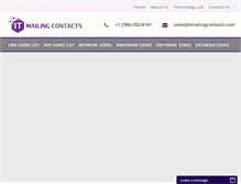 Tablet Screenshot of itmailingcontacts.com